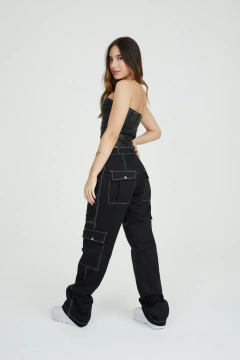 Calça Megan - Preta e Off White - loja online