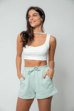 Shorts Moletom Sarah - Menta - comprar online