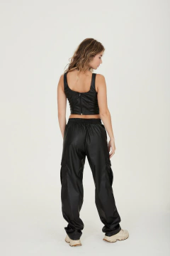 Calça Florence Couro Eco - Preta - loja online