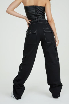 Calça Megan - Preta e Off White