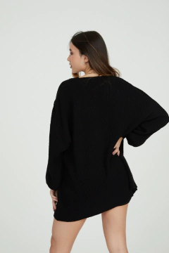 Casaco Tricot Liso - Preto - Mia Brand