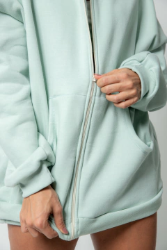 Moletom Oversized Ziper - Menta na internet