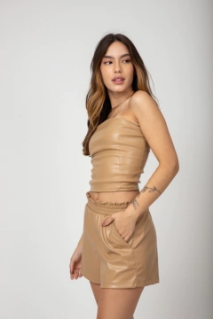 Corset Angel Couro Eco - Bege