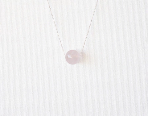 colar de quartzo rosa prata 925