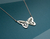 colar borboleta prata 950