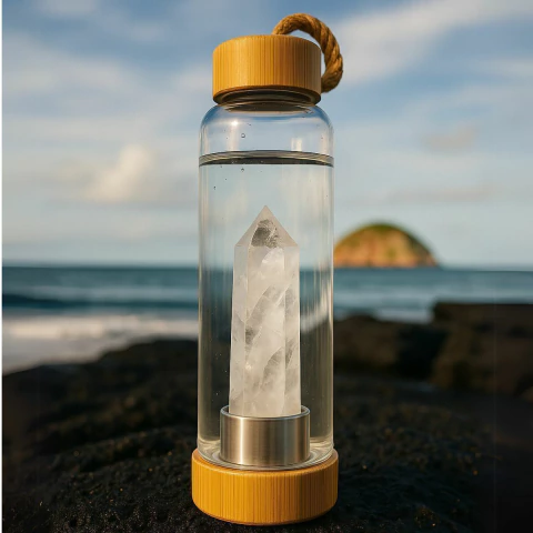 Imagem do Garrafa Com Cristal Pedra Natural Elixir Espiritual - Bambu