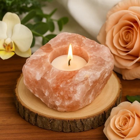 Vela de Jasmim em Porta-Vela de Cristal – Aromaterapia e Proteção Energética - DUENDE.LUZ
