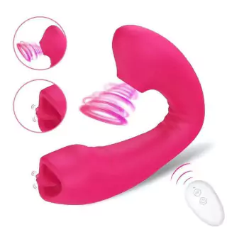 Vibrador Casal Com Sucção e Lingua YSFG238