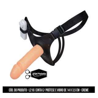 Strap On Cinta com Pênis Realístico e Vibro 14x3,5cm L216