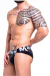 Cueca Jock Sunga Grega Cirre Estampado Preto SD117F - Segredos Sex Shop em Várzea Grande MT - Produtos Eróticos