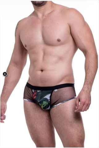 Sunga Tule Transparente Com Bojo Estampado SSD007