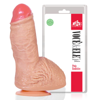 Pênis Realístico Brutus 17x5,5cm Com Ventosa Bege Pequeno e Grosso