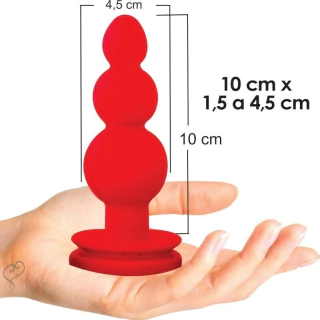 Plug Anal Bool Esferas Escalonada Prazerosa 10cm Vermelho