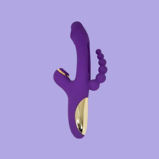 Vibrador G Spot Com Estimulador Com Dedilhar Recarregável