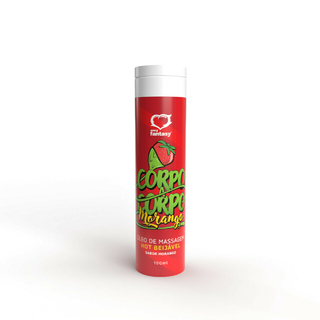 Corpo a Corpo Óleo de Massagem Hot Beijável sabor Morango 100ml