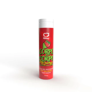 Corpo a Corpo Óleo de Massagem Hot Beijável sabor Morango 100ml