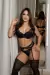 Lingerie Sensual Com Liga e Calcinha Sensual 2157