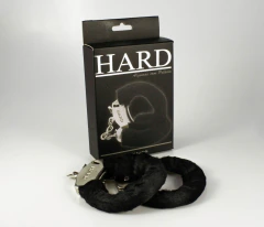 Algema De Metal Com Pelúcia HARD Preta