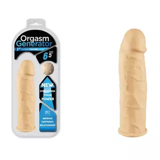 Capa Peniana Bege 16,5 X 4 Cm Com Vibro Orgasm Generator