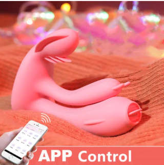 Vibrador Com Estimulador Dupla Penetração Com APP