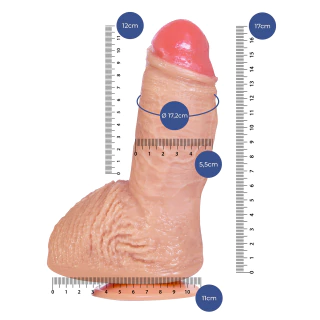 Pênis Realístico Brutus 17x5,5cm Com Ventosa Bege Pequeno e Grosso