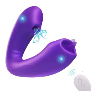 Vibrador Casal Com Sucção e Lingua YSFG238