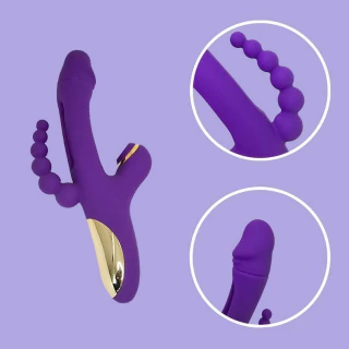 Vibrador G Spot Com Estimulador Com Dedilhar Recarregável
