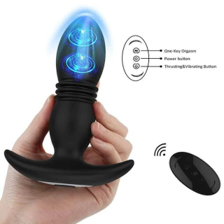 Plug Anal Sobe e Desce Com Controle Remoto Sem Fio