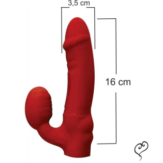 Ativa Strap On Sem Cinta Em Silicone Sem Vibro Vermelho - comprar online