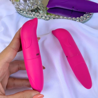 Vibrador Golfinho Ponto G com Dupla Estimulação Roxo