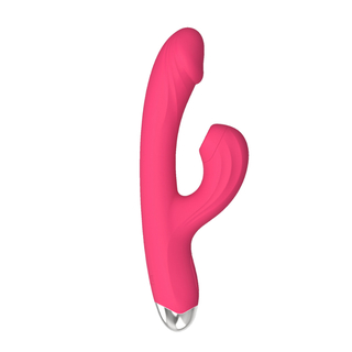 Vibrador De Luxo Ponto G e Sugador de Clitóris Pink 10 Velocidades ME061