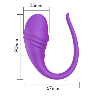 Vibrador De Casal em Formato de Glande Roxo com APP e 9 Modos de Vibração