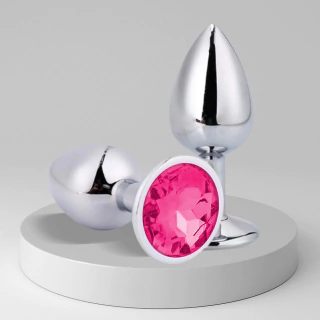 Plug Anal de Aço Com Joia Pink 6,7 x 2,6 x 3,2 cm ME292