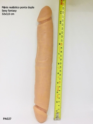 Pênis Realístico Ponta Dupla Sexy Fantasy 30x4,0cm Pele PA027