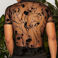 Remera Tul y Encaje Flowers - AMERICAN TOP UNDERWEAR