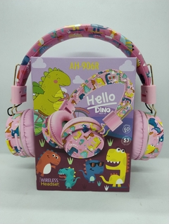 Auricular Bluetooth Inalambrico Infantil Diseño Dinosaurio Rosa en internet