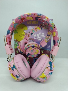Auricular Bluetooth Inalambrico Infantil Diseño Dinosaurio Rosa - tienda online