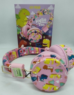 Auricular Bluetooth Inalambrico Infantil Diseño Dinosaurio Rosa