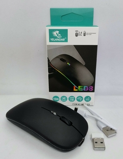 Mouse optico inalambrico y bluetooth Recargable Doble Conexion Negro