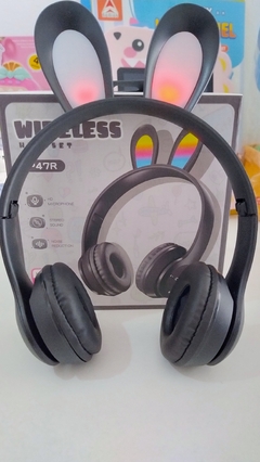 AURICULAR CONEJO BLUETOOTH LUMINOSO NEGRO P47 en internet