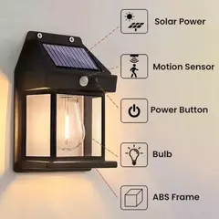 Farol Aplique De Pared Solar c/Foco y Sensor Movimiento en internet