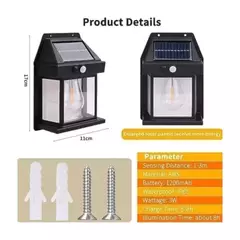 Farol Aplique De Pared Solar c/Foco y Sensor Movimiento - tienda online