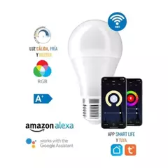 Imagen de Lámpara LED WiFi 9W RGB Blanco Frío Cálido Neutro Dimerizable Temporizador Smart Life Google Home Alexa