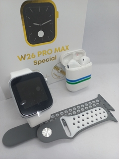Combo Reloj Smartwatch W26 Pro Max Special + Auriculares Bluetooth + Malla de regalo Blanco9 - comprar online