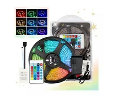 Tira Luces led Rgb 50X50 Control 5 Metros Regulable Control Fuente Autoadhesiva - comprar online