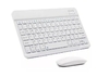 Kit Teclado + Mouse Ultra-slim Portatil Bluetooth para Tablet Celular Notebook Smart Tv Blanco