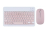 Kit Teclado + Mouse Ultra-slim Portatil Bluetooth para Tablet Celular Notebook Smart Tv Rosa