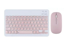Kit Teclado + Mouse Ultra-slim Portatil Bluetooth para Tablet Celular Notebook Smart Tv Rosa