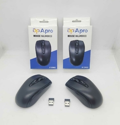 Mouse Optico Inalambrico usb para PC Notebook Apro Negro - comprar online