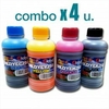 Combo 4 Botella Tinta Para Epson L220 L355 L365 L375 L395 L380 L1110 L3110 L3150 L3210 L3250 T644 T544 250ml Universal Brother, Canon, HP